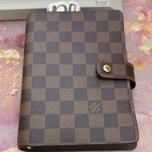 Louis Vuitton Damier Ebene Planner with Gold Accent